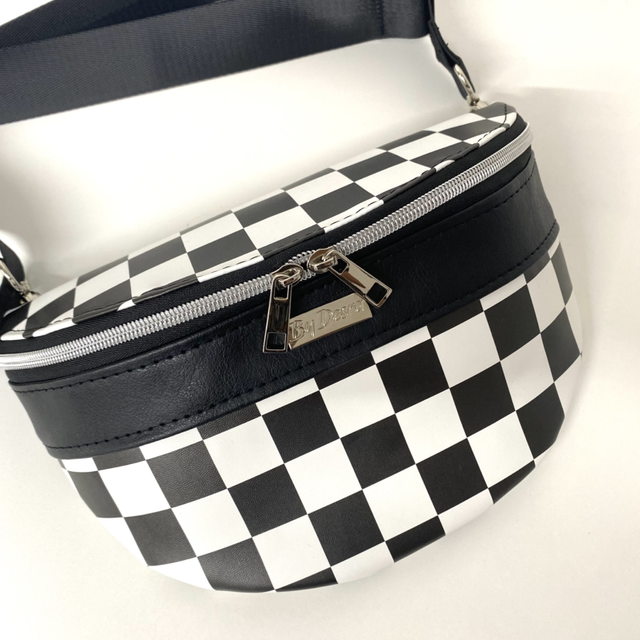 Black and White checkered Crossbody Sling/Bumbag