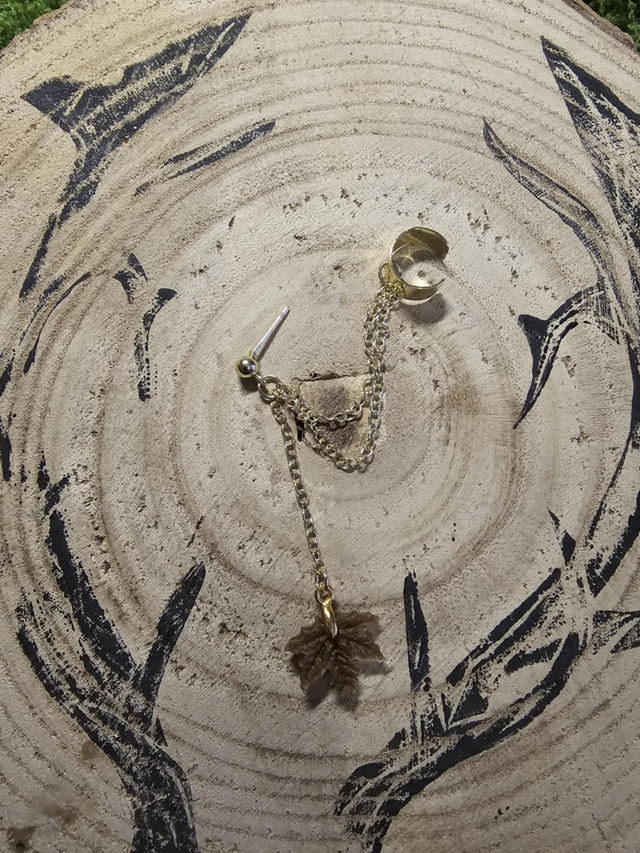 Manchette dorée feuille d'érable marron