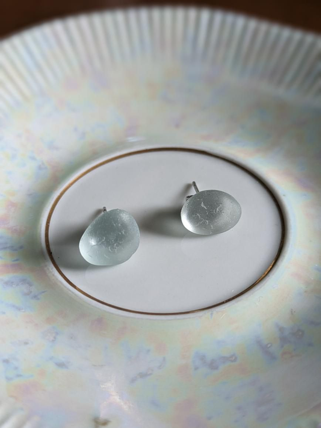 Sea glass stud earrings 