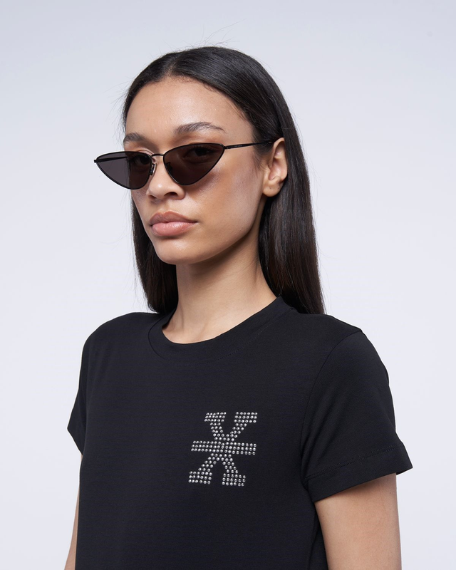 84215970 - RICHMOND X T-shirt mezza manica donna con applicazione strass lato cuore