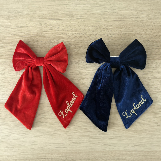 Personalised Christmas Velvet Hair Bow