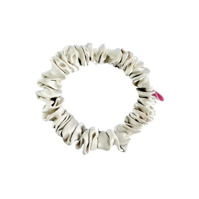 Chouchou en soie - Taille Skinny - Champagne 