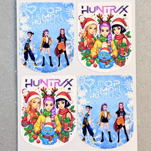 Demon K-pop Christmas Stickers (set of 4)