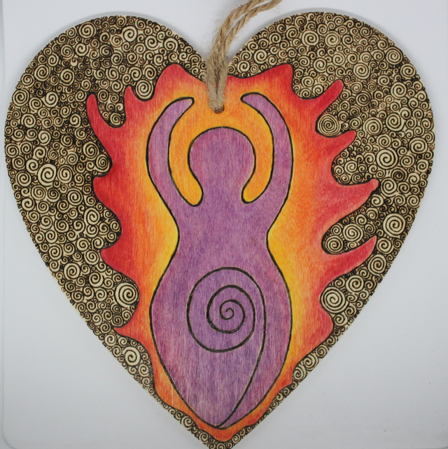 Goddess emerging from the flames 