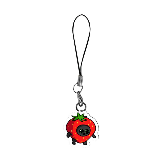 Strawberry Cat Acrylic Phone Charm