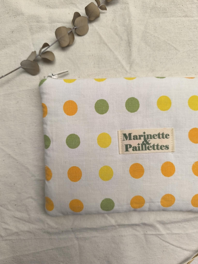 Pochette upcyclée - à pois