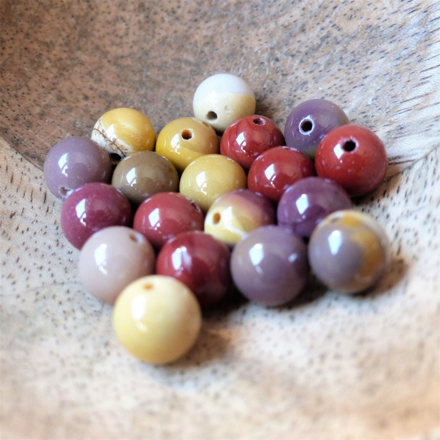 Jaspe Mokaite Perles Rondes Polies - A l&#039;unité