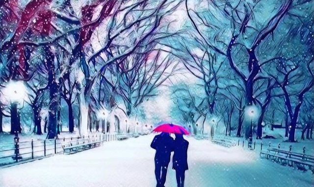 Christmas Card A Walk in the Snow 