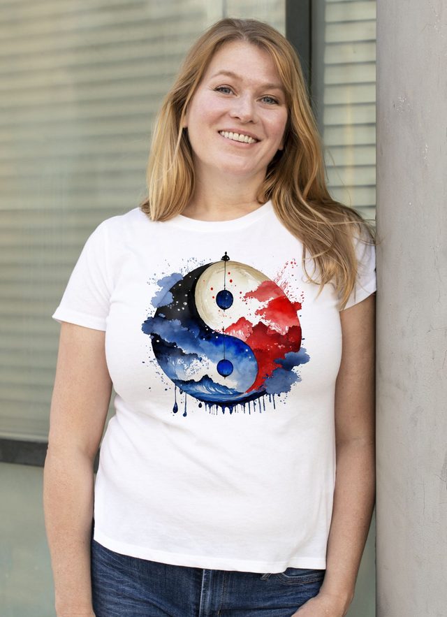 T-shirt Yin-Yang - UNISEXE BLANC