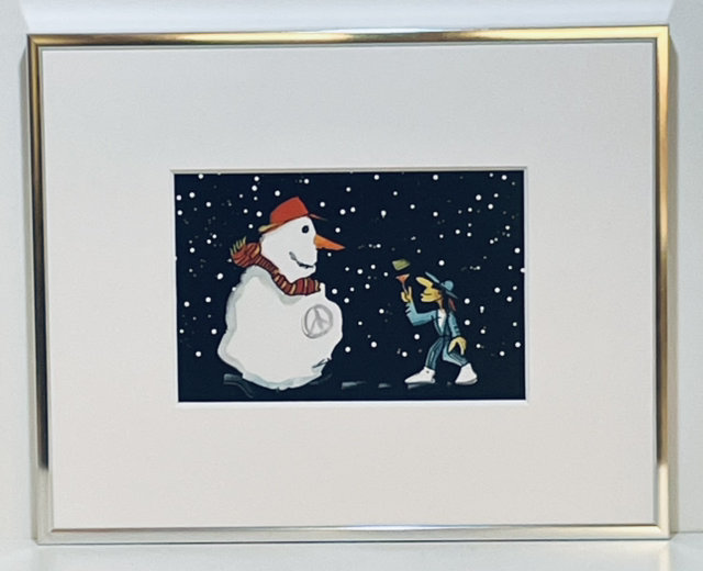 Die Nachtigall und der Schnee-Män - Udo Lindenberg/Unicef gerahmt 