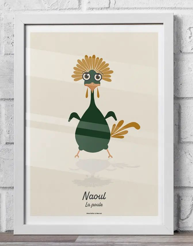 40 - Affiche enfant poule