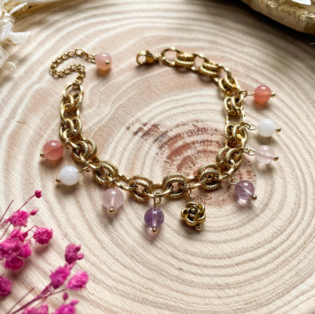 Bracelet doré rose