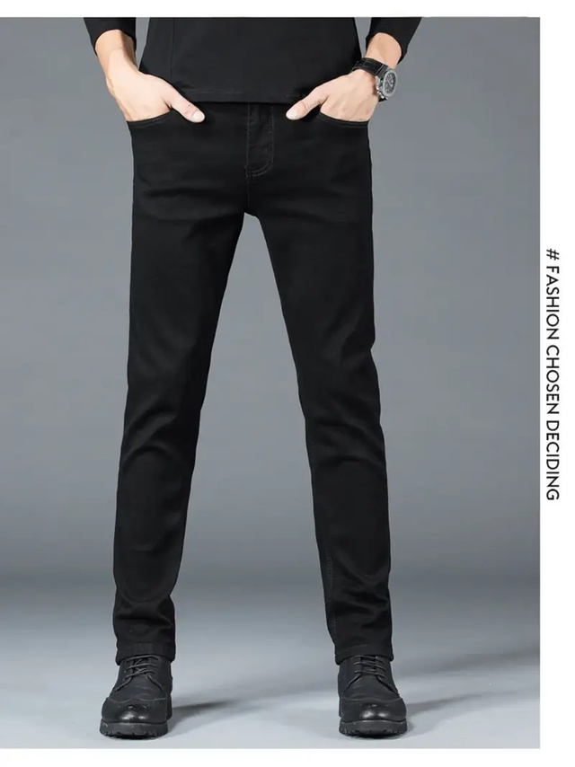 Men's straight loose stretch slim jeans 