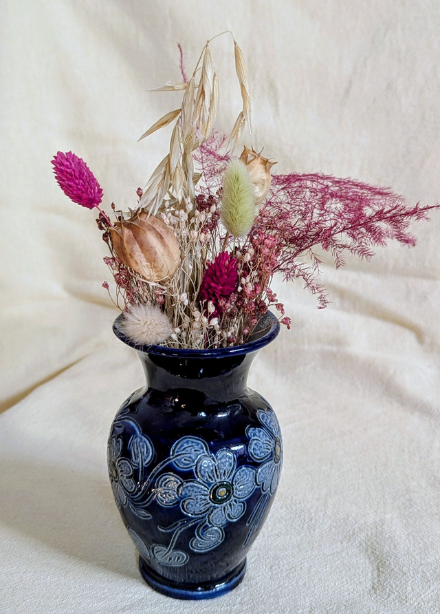 Augustine - Bouquet fleurs séchées - poterie chinée