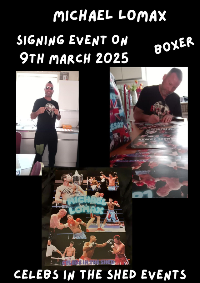 Michael Lomax Limited Edition Signed A3 Blue Bubble Logo Boxing Print At Our Private Signing Event On 9th March 2025 BUY NOW