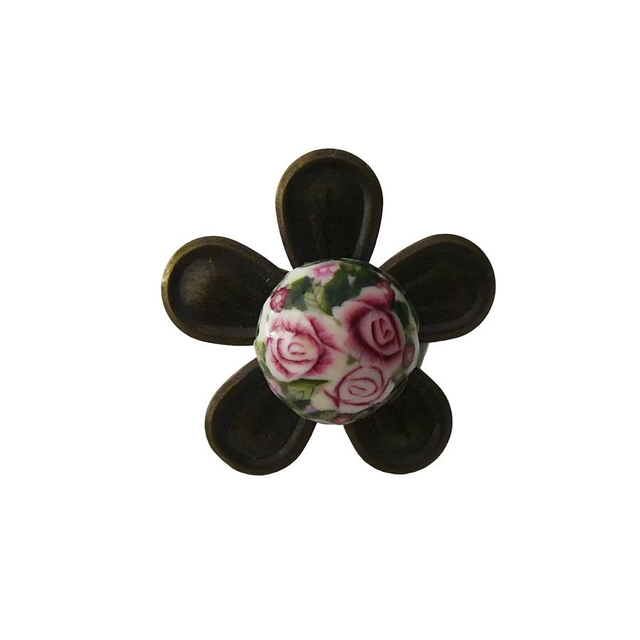 Bague fleur rétro bohème trois roses