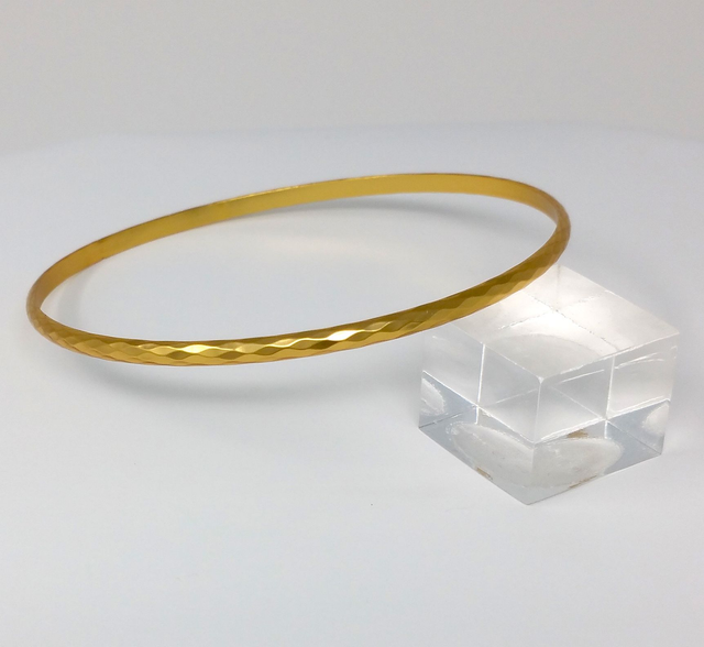 BRACELET PLAT FACETTE DORE SATINE BJD0805