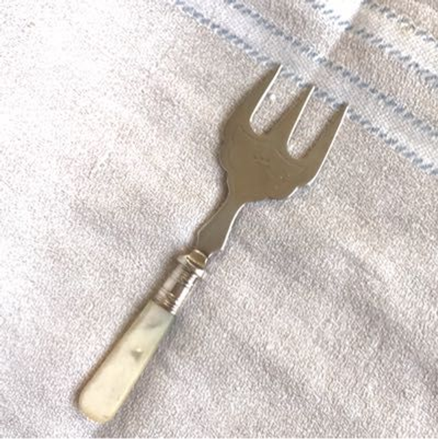 Perlmutt Gabel Silber antik