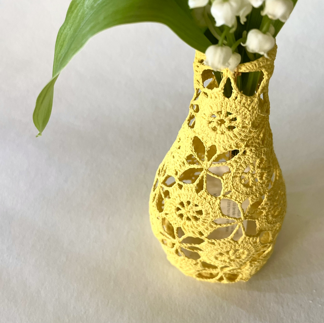 Bouteille dentelle jaune