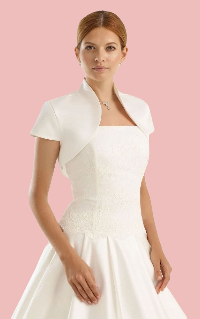 Boléro satin manches courtes