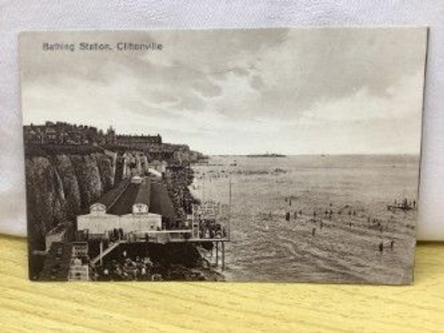 Cliftonville, Bathing Station, Kent, Posted 1938 unbranded postcard  Our Ref: No R27 