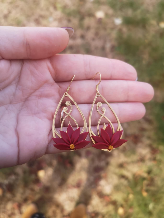 Collection Florale Pétale Pourpre - Boucles d'oreilles Flavia