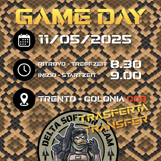 Prenotazione GAME DAY 11/05/2025
