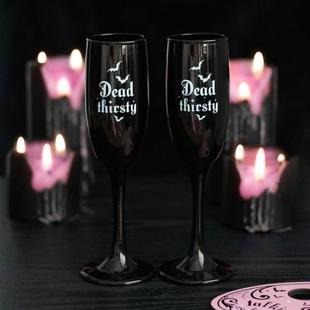 Set Of 2 Dead Thirsty Champagne Flutes