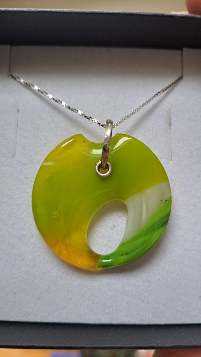 Lime abstract pendant 