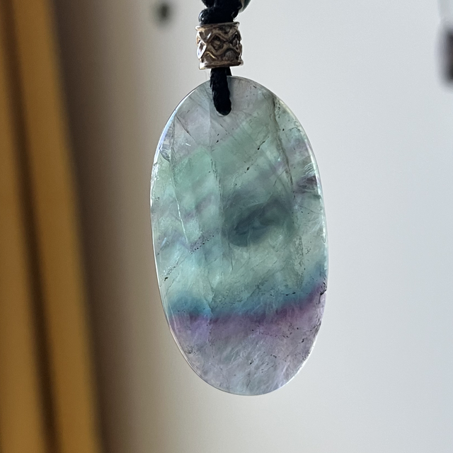 Pendentif en Fluorite et apprêt argent