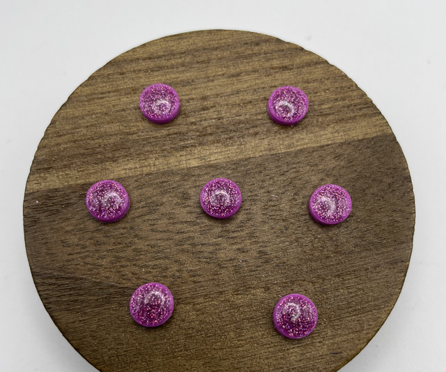 Mini purple glittery studs 
