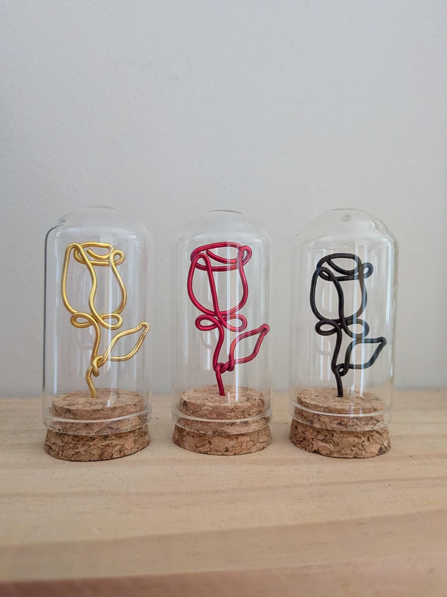 Rose sous mini cloche