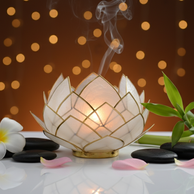 Photophore naturel Lotus - Naturel