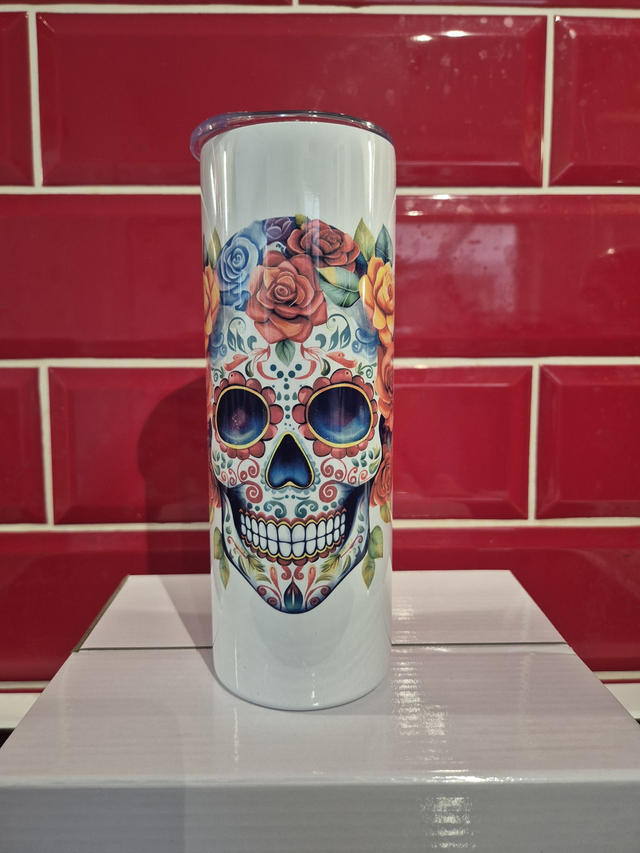 Mexico day of the Dead Skull with flowers