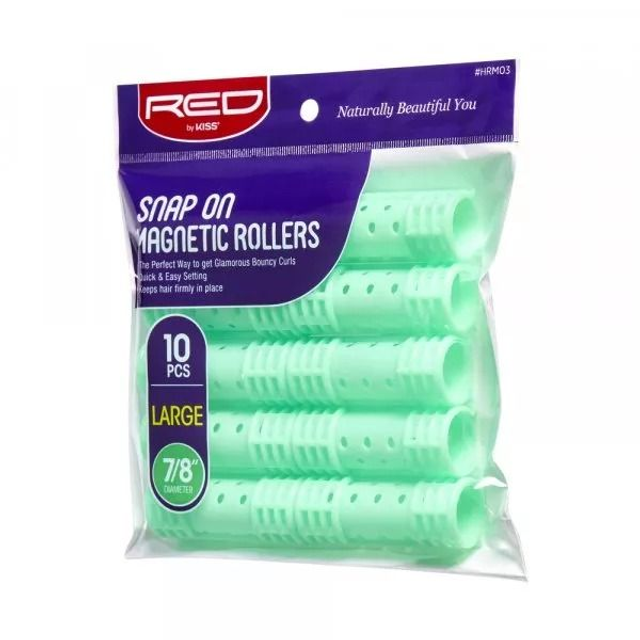  RED BY KISS: SNAP ON MAG ROLLERS - LARGE (HRM03)
