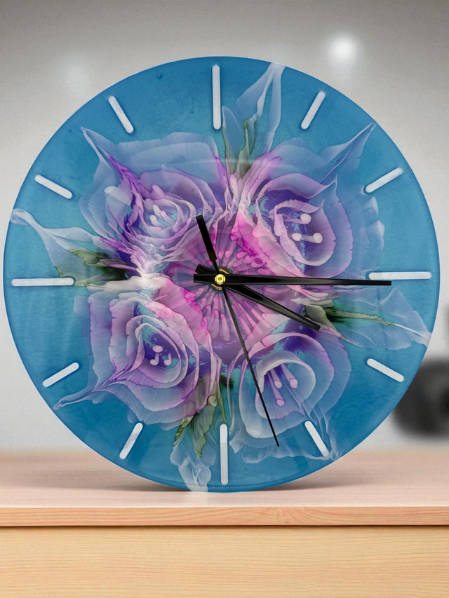 Large Resin Wall Clock – Ocean Bloom Design