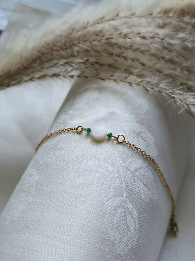 Bracelet &quot;Enéa&quot; - Vert &amp; Doré