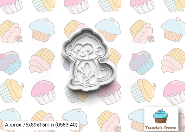 Monkey Fondant/cookie stamp with cutter 