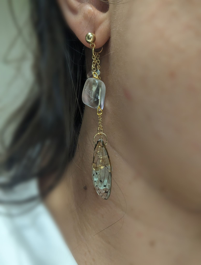 Exclusif ! - La "Fado Cigala" d'Or. Fluorite & Crystal de Roche