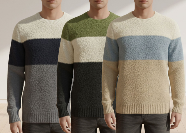 Maglione invernale fasce multicolor