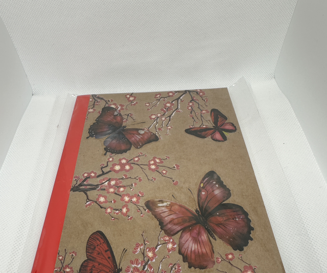 Notizbuch gross Schmetterlinge Rot