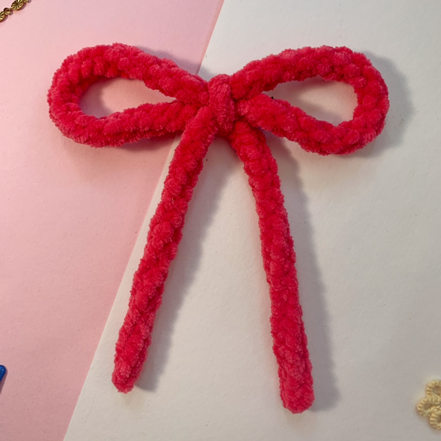 Fandango Pink Knitted Hair Bow
