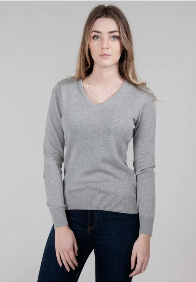 Pure Cotton V-Neck Jumper