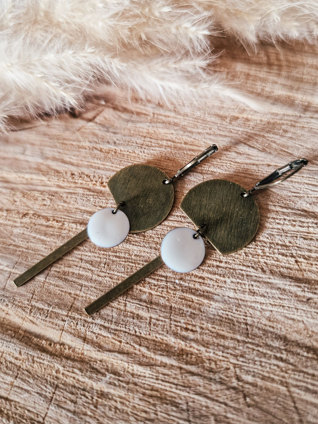 Boucles d'oreilles "Charly" - Modèle blanc