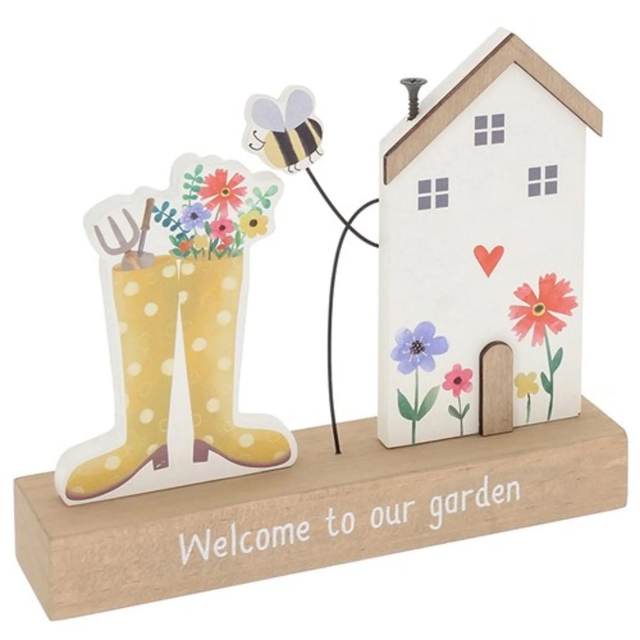  Happy Garden Table Plaque - Welcome