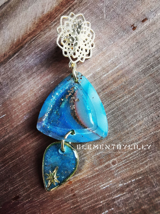 Boucles d'oreilles "océan d'or"