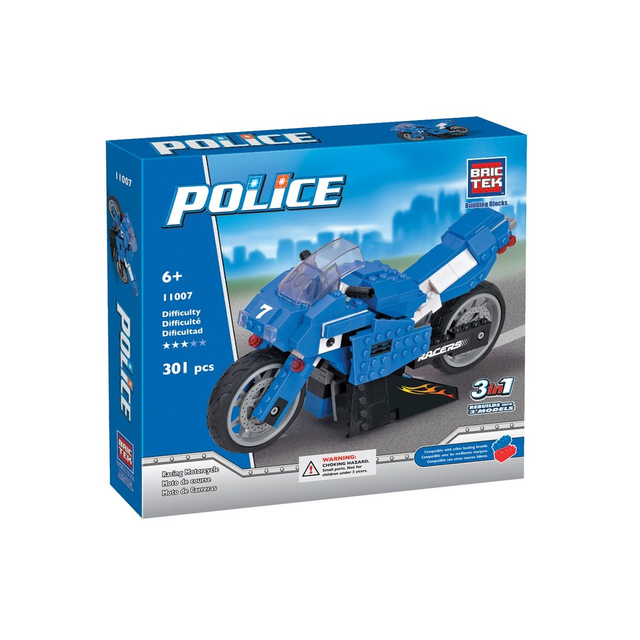 Brictek - Police Racing Motorcycle 3 IN 1 / 301 Pcs