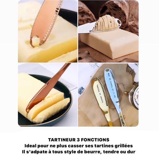 Couteau tartineur 3 fonctions ACIER