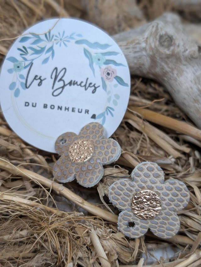 Pampilles marguerite beige doré pam029