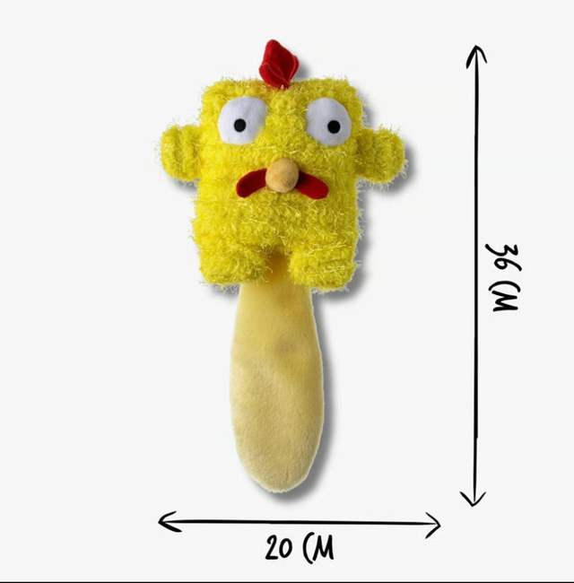 Barn Buddies Plush Clucky Head Dog Toy With Squeaker